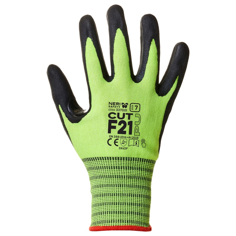 GUANTO CUT F21 ANTITAGLIO F POLIURETANO PU EN 388 3X43F