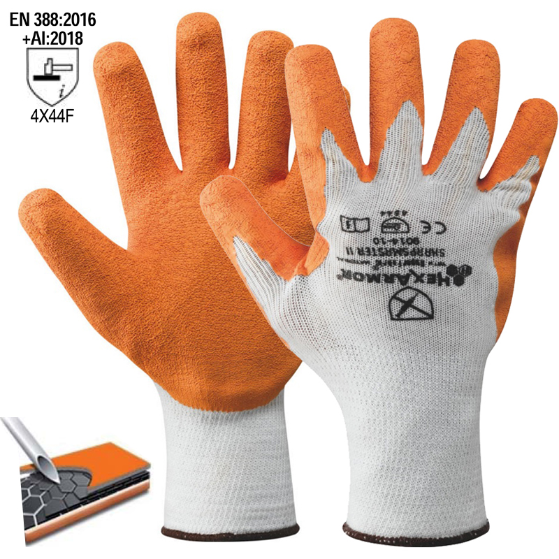 GUANTO 9014 ANTIPUNTURA 4 E ANTITAGLIO 5 COTONE LATTICE RINFORZATO EN388 4544
