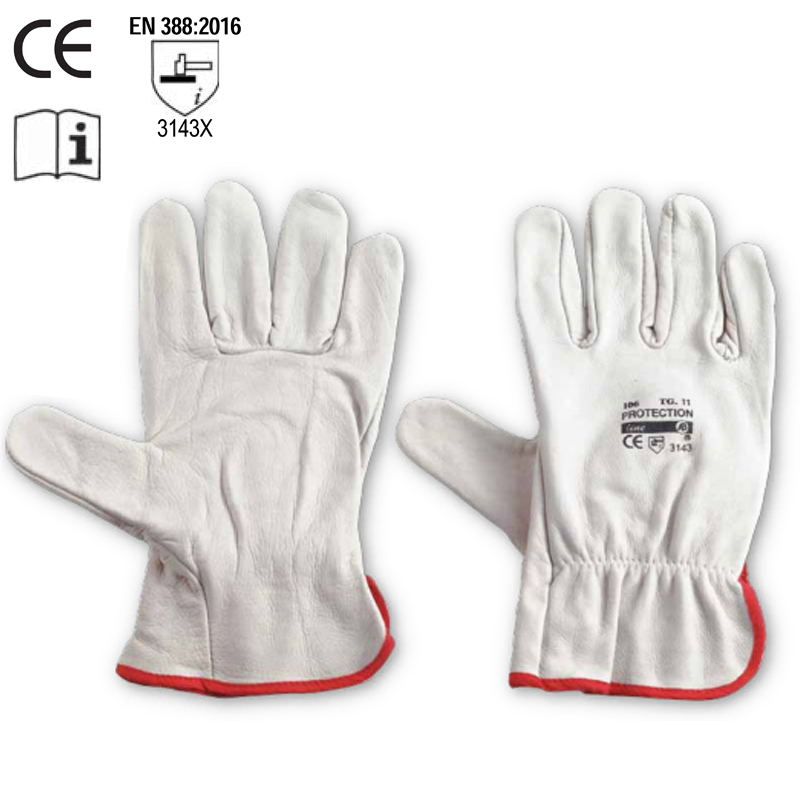 GUANTO 214 TOP PELLE FIORE BOVINO  POLSO ORLATO CERT EN388