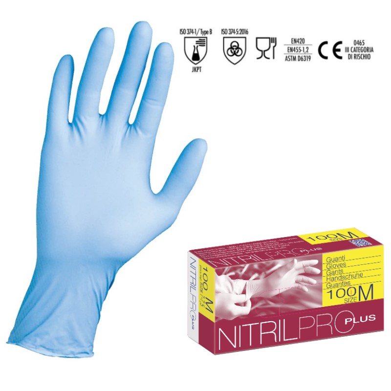 GUANTO IN NITRILE SP.012 MONOUSO  SC.100 PZ. EN420-EN374 X ALIMENTI