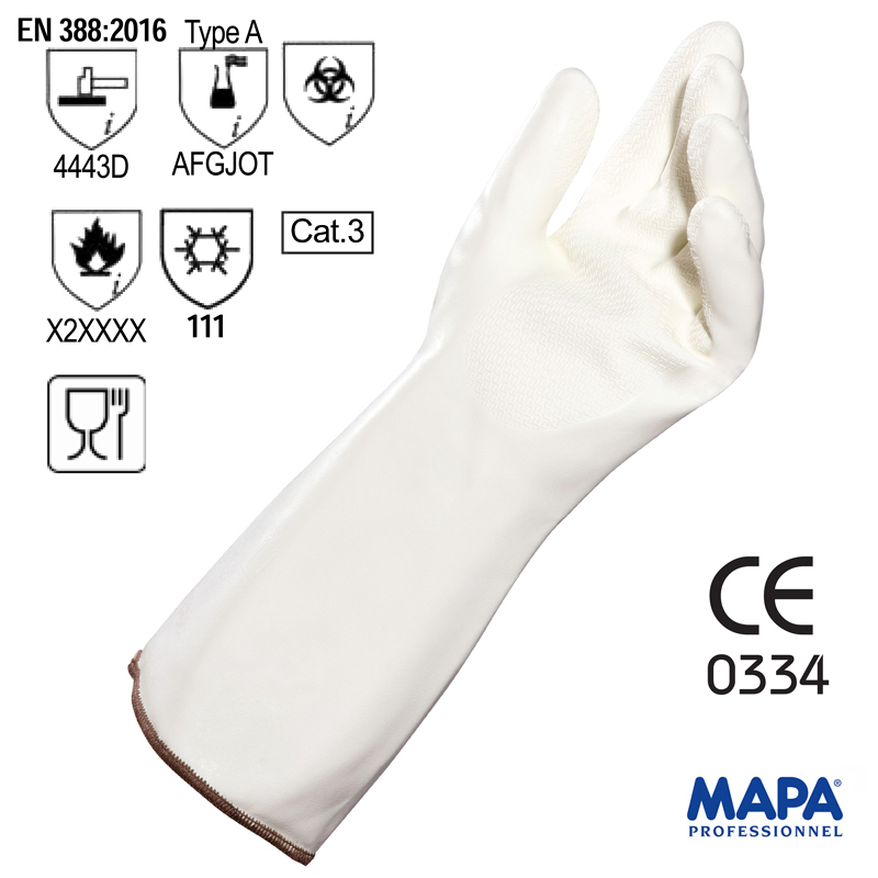 GUANTO TEMP COOK NITRILE BIANCO ANTICAL. ADATTO AL CONTATTO CON ALIMENTI LUNG.45