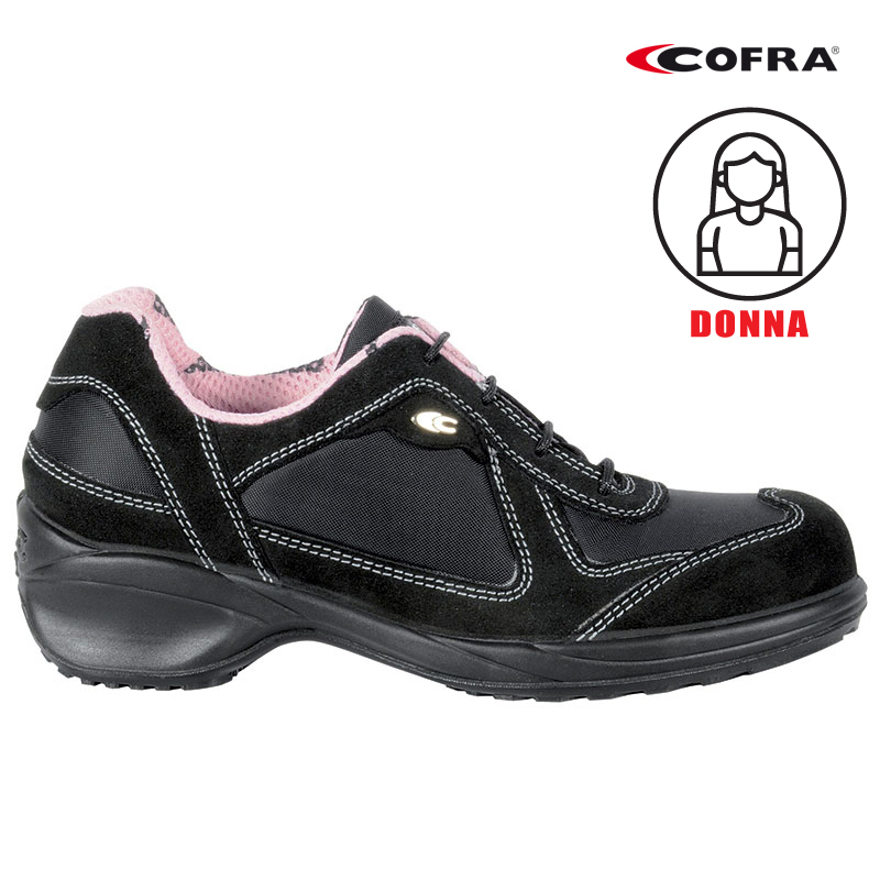 SCARPA BASSA COFRA GIUDITTA S3 EN20345 NUBUCK NERO IDROREP. TRASPIR. ANTIPERFOR