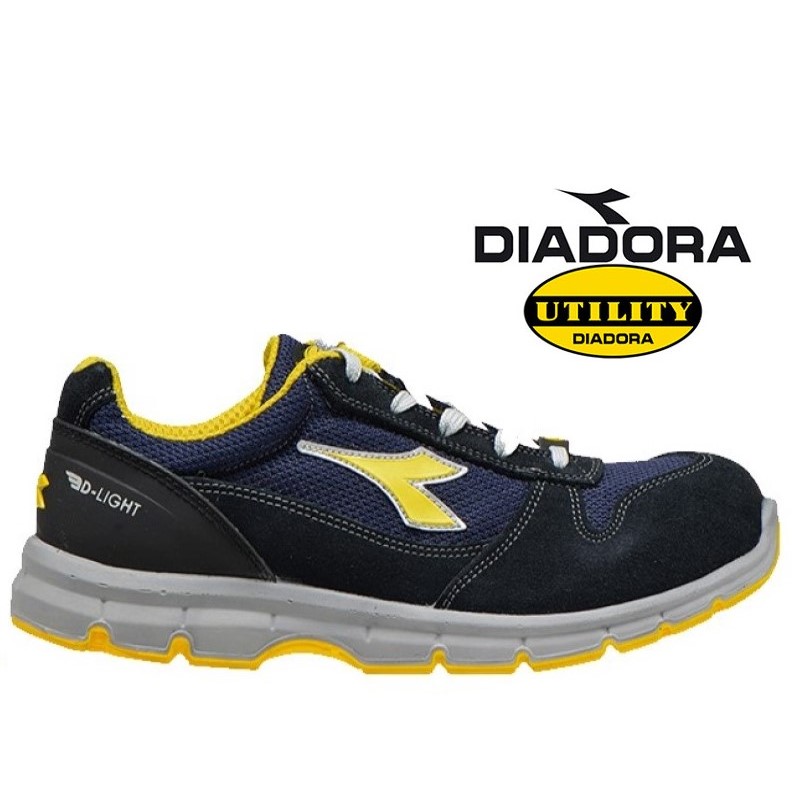 SCARPA BASSA DIADORA RUN TEXTILE S1P SRC EN20345 CE PELLE SCAM. BLU ANTIPERFORAZ.