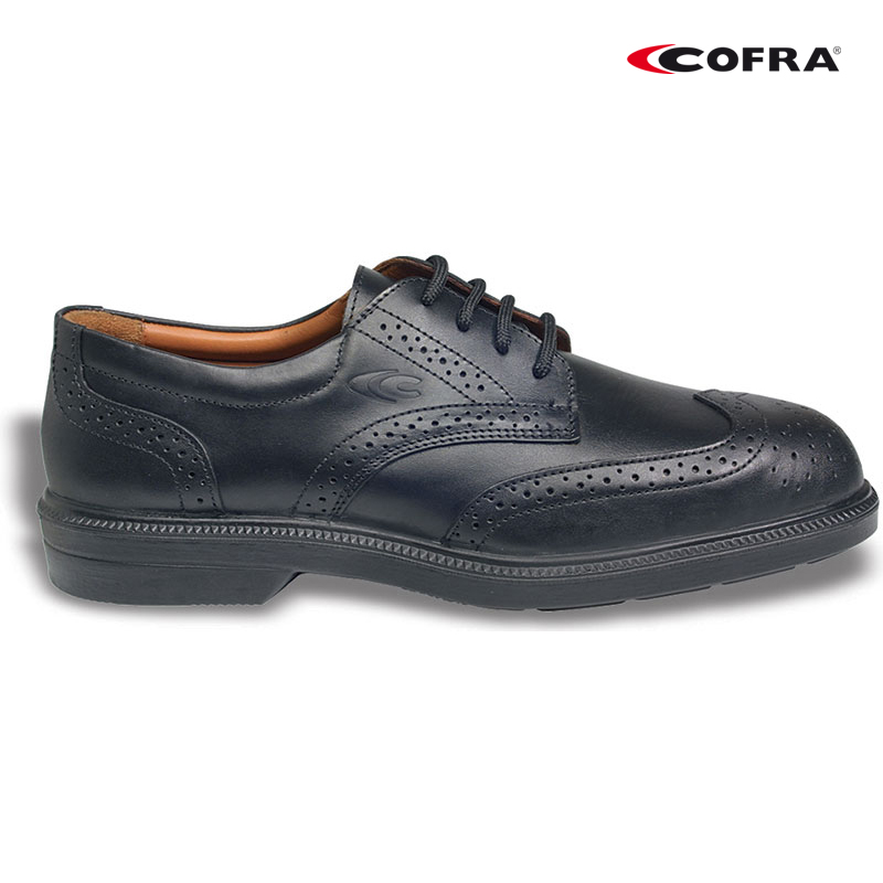 SCARPA BASSA COFRA BELL S1 EN20345 CE PELLE NERA CON SUOLA  ANTISCIVOLO