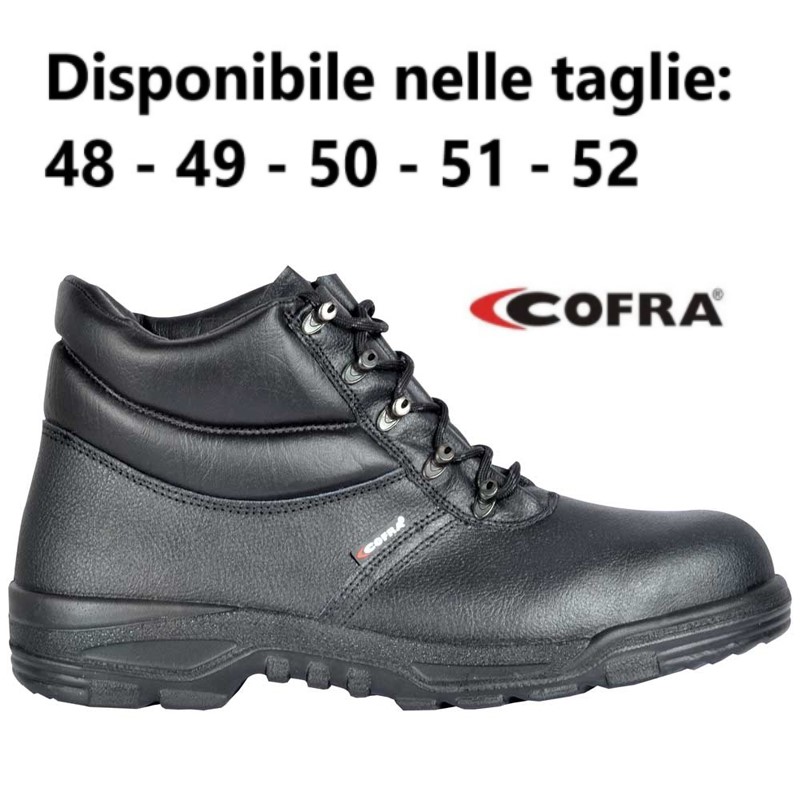 SCARPA ALTA COFRA DELFO S3 NERA EN20345 PELLE IDROREPEL. PUNTALE-LAMINA ACCIAIO