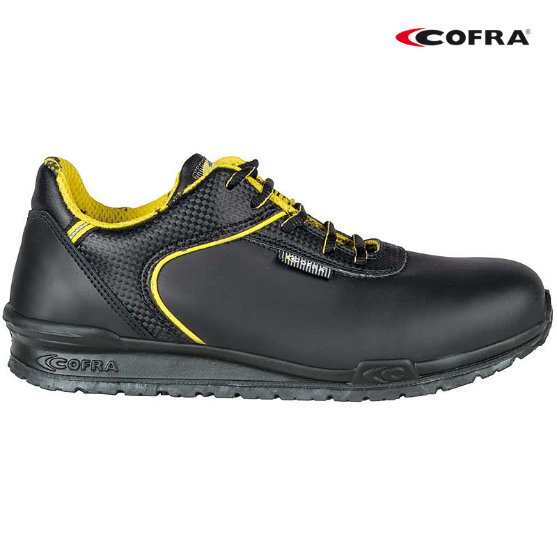 SCARPA COFRA BASSA GAMPER S3 EN20345 CE PELLE NERA IDROREPELLENTE ANTIPERFORAZIO
