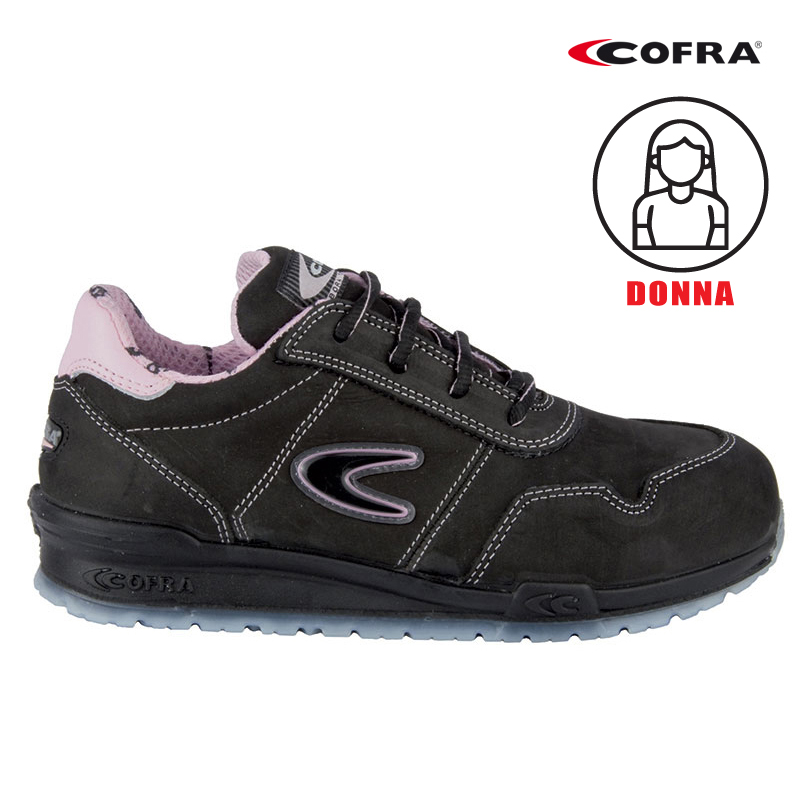 SCARPA BASSA COFRA ALICE S3 EN 20345 CE NABUCK NERO DONNA IDROREP. ANTIPERFORAZ.