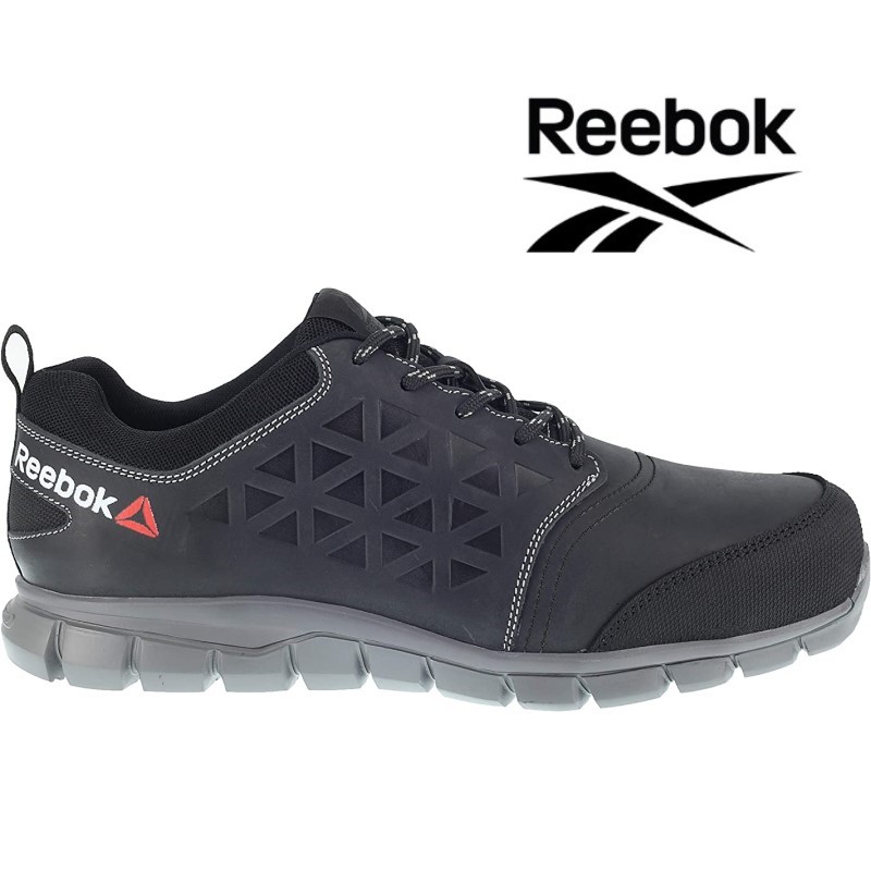 SCARPA BASSA REEBOK EXCEL LIGHT S3 PELLE CE EN20345 IDROREPELLENTE NERA ANTIPERF