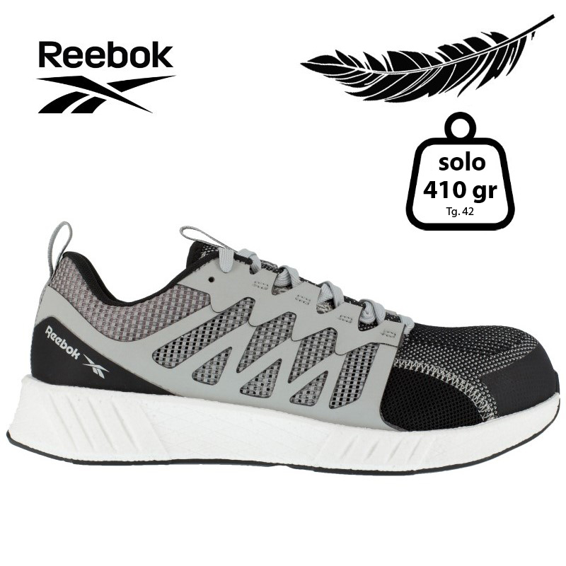 SCARPA BASSA REEBOK SPORT GR EXTRALIGHT S1P - TESSUTO GRIGIO TRASPIRANTE EN20345