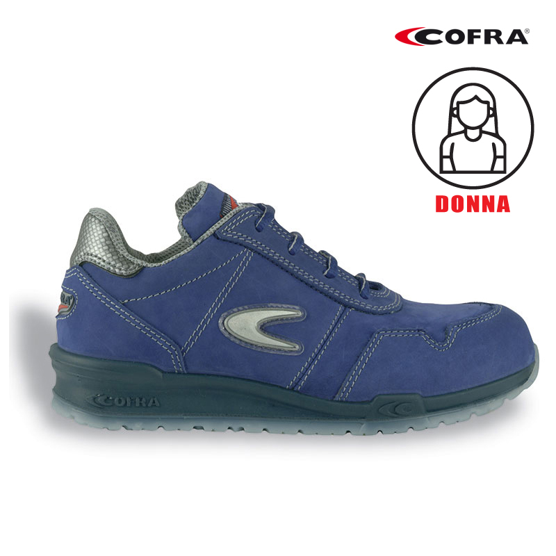 SCARPA BASSA COFRA MONNALISA S3 EN20345 NABUCK AZZURRO DONNA IDROREPEL. ANTIPERF