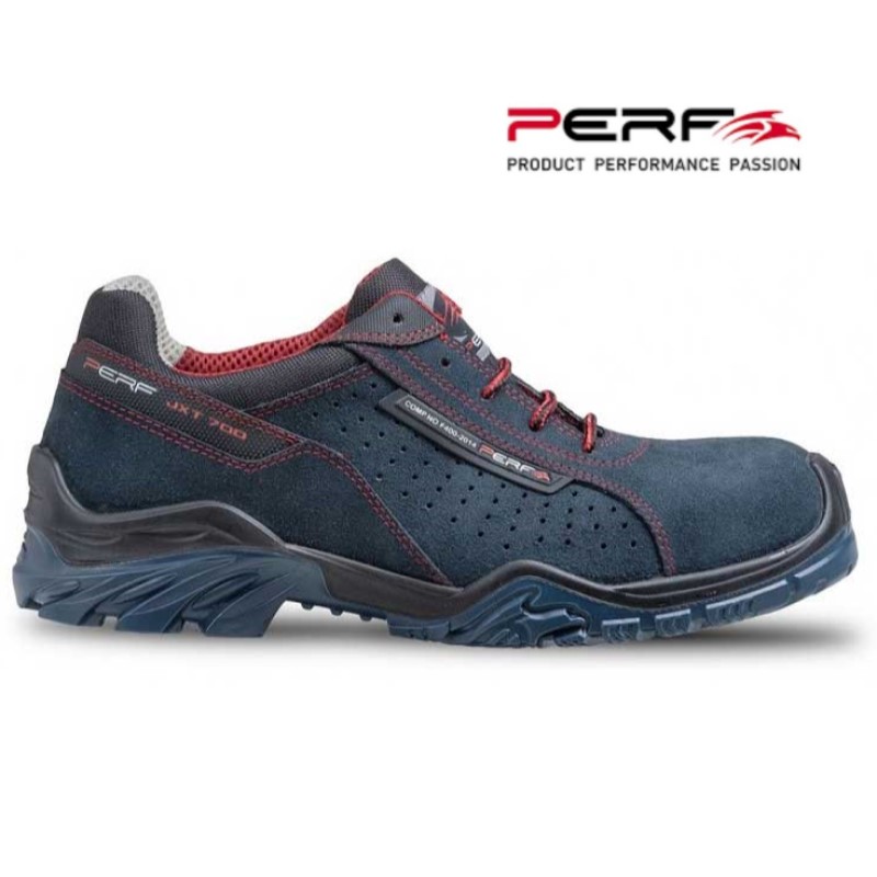 SCARPA BASSA PERF TEMPEST S1P CE EN20345 SCAMOSCIATA FORATA BLU
