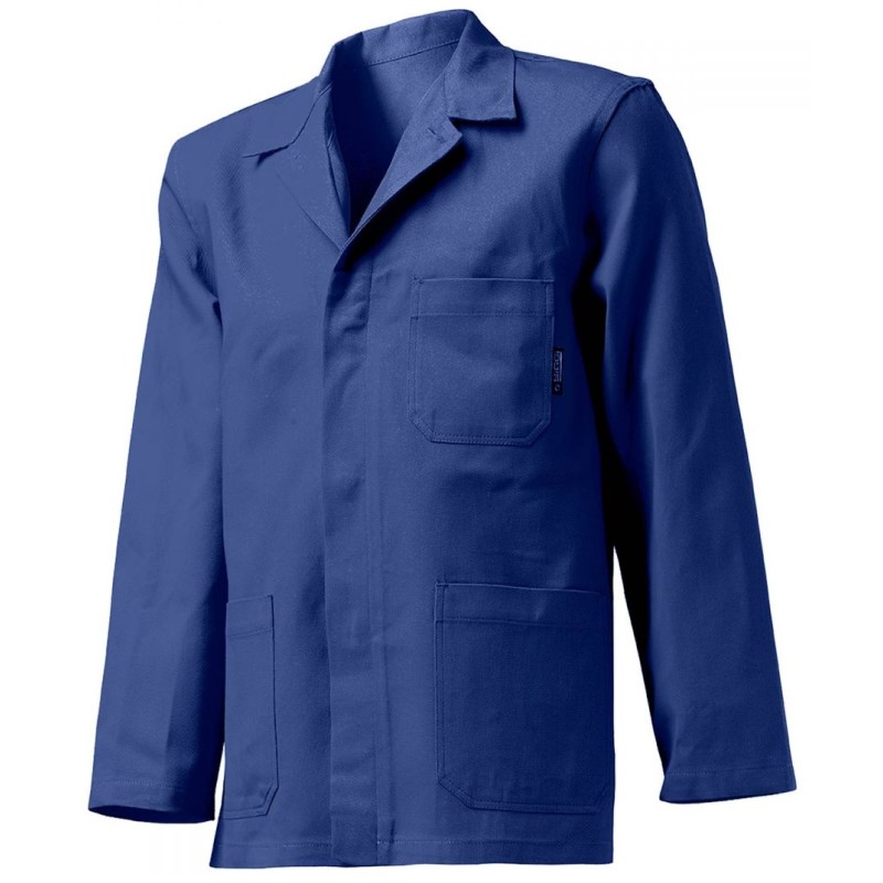 GIACCA SIGGI LABOR COTONE MASSAUA BLU 270 GR 3 TASCHE BOTTONI COPERTI