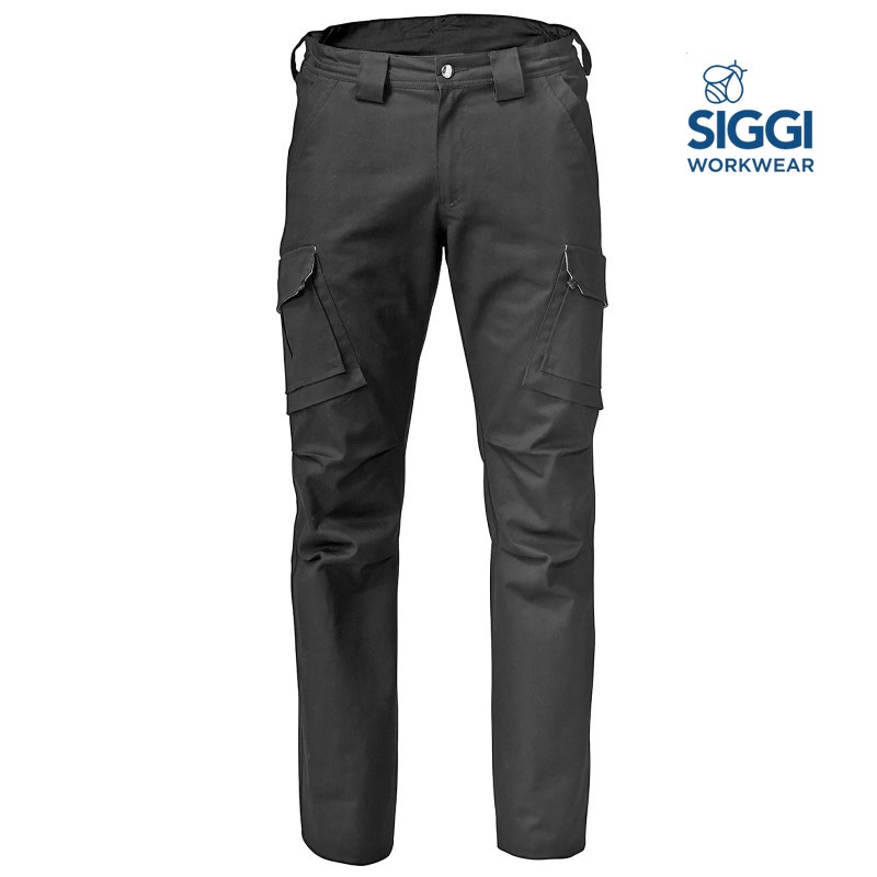 PANTALONE SIGGI LABOR COTONE MASSAUA BLU 270GR ELASTICO VITA CON TASCHE+TASCONE