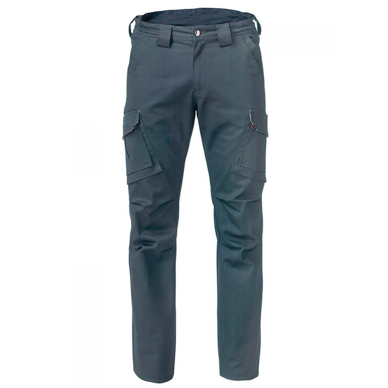 PANTALONE SIGGI LABOR COTONE MASSAUA BLU 270GR ELASTICO VITA CON TASCHE+TASCONE