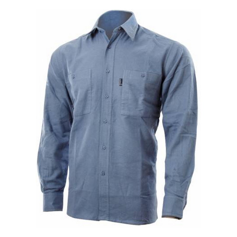 CAMICIA BLUE TECH FLANELLA 180 GR AVION MANICA LUNGA 2 TASCHE BOTTONE PORTAPENNA