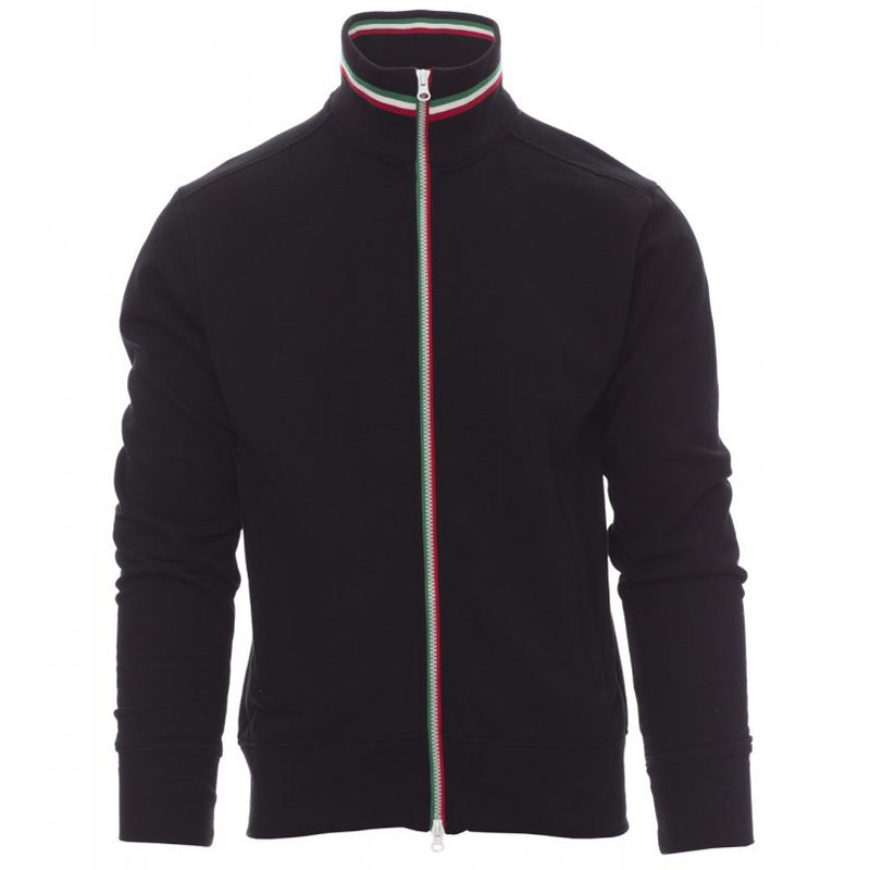 FELPA PAYPER NAZIONALE ZIP INTERA COLLETTO IN RIB CON TRICOLORE 2 TASCHE