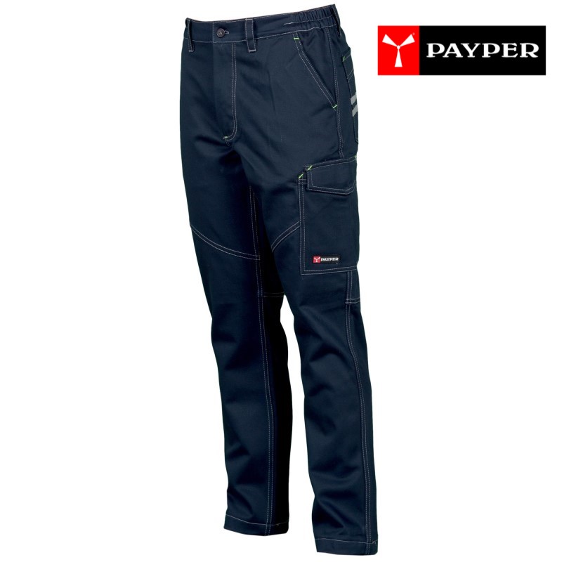 PANTALONE PAYPER WORKER STRETCH COTONE MULTISTAGIONE 5 TASCHE BANDE REFLEX