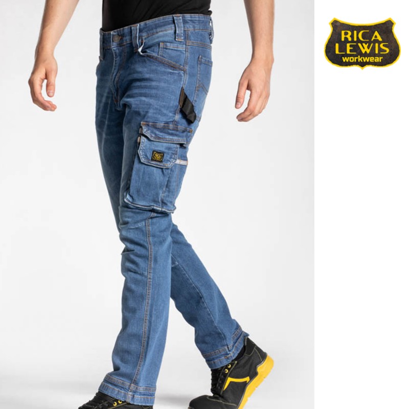 PANTALONE JEANS JOB 7 TASCHE RICA LEWIS  98% COTONE 2% ELASTAN STONE WASH CHIARO