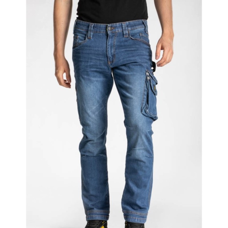 PANTALONE JEANS JOB 7 TASCHE RICA LEWIS  98% COTONE 2% ELASTAN STONE WASH CHIARO