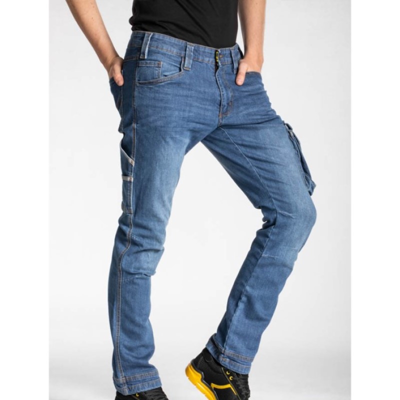 PANTALONE JEANS JOB 7 TASCHE RICA LEWIS  98% COTONE 2% ELASTAN STONE WASH CHIARO