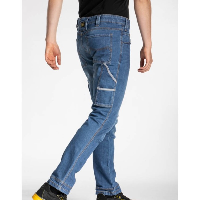 PANTALONE JEANS JOB 7 TASCHE RICA LEWIS  98% COTONE 2% ELASTAN STONE WASH CHIARO