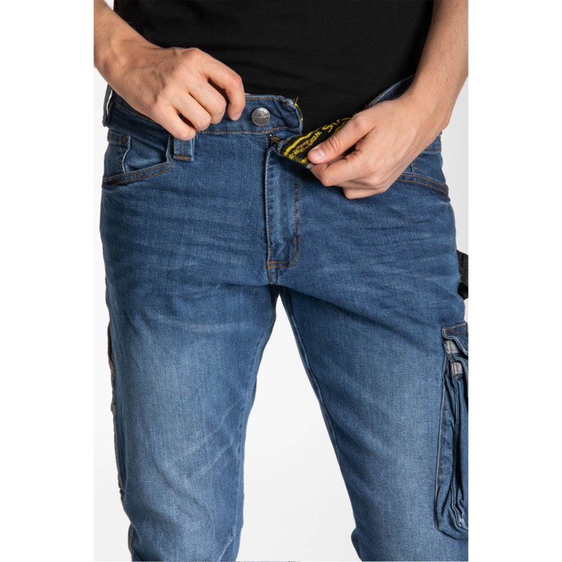 PANTALONE JEANS JOB 7 TASCHE RICA LEWIS  98% COTONE 2% ELASTAN STONE WASH CHIARO