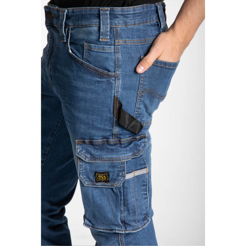 PANTALONE JEANS JOB 7 TASCHE RICA LEWIS  98% COTONE 2% ELASTAN STONE WASH CHIARO
