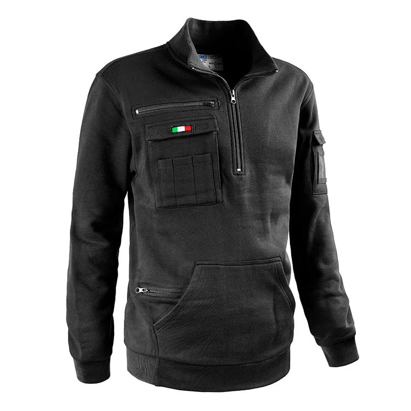 FELPA SOTTOZERO TANK MEZZA ZIP 280 GR 4 TASCHE CHIUSE + PORTA BADGE + TASCHINO