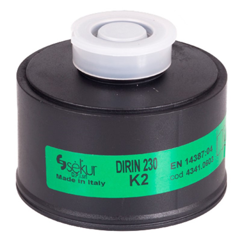 FILTRO SEKUR DIRIN 230 K2 AMMONIACA ATTACCO DIN EN 148