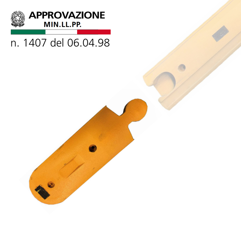 TERMINALE MASCHIO H 5 PER CORDOLO IN  GOMMA GIALLO