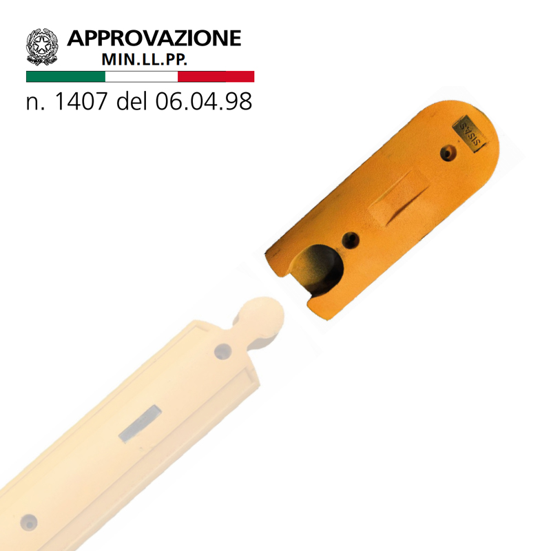 TERMINALE FEMMINA H 5 PER CORDOLO IN  GOMMA GIALLO