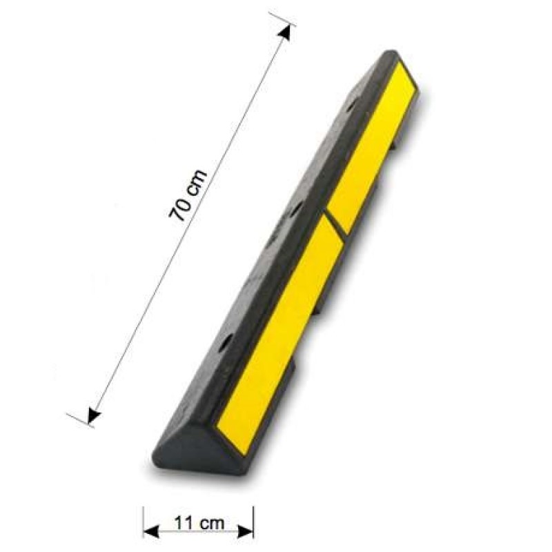 DELIMITATORE PARCHEGGIO IN GOMMA 8X70 CM RIFRANGENTE CLASSE 2 SUPERIORE