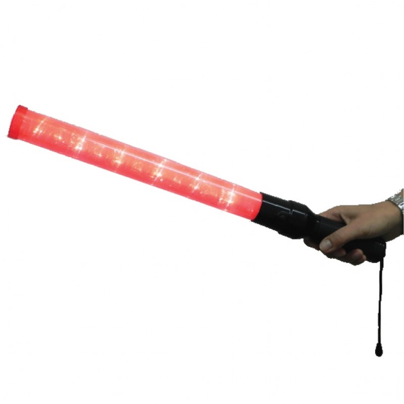 TORCIA DI SEGNALAZIONE MANUALE A LED COLORE ARANCIO - RICARICABILE A 12 V