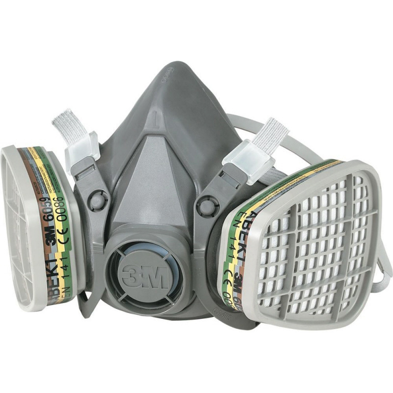 SEMIMASCHERA 3M 6300 IN GOMMA IPOALLERG. PREDISPOSTA PER 2 FLTRI A BAIONETTA