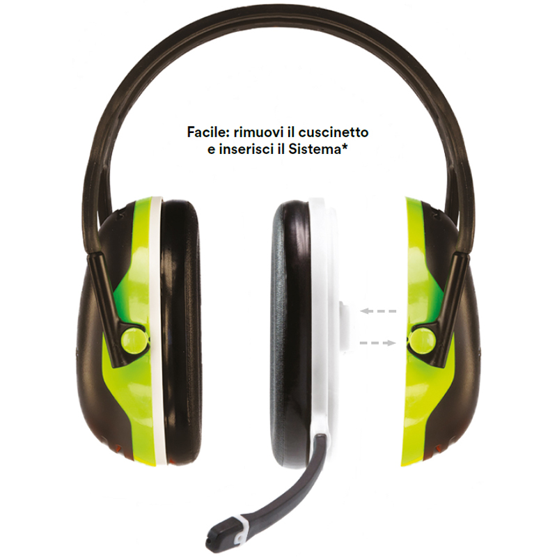 SISTEMA AURICOL. 3M PELTOR WIRELESS X CE TRASFORMA CUFFIA PELTOR IN WIRELESS