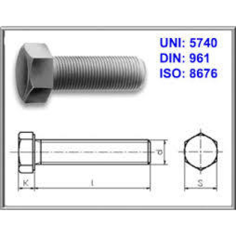 VITI TE 8.8 UNI 5740 M 16X1,5X50