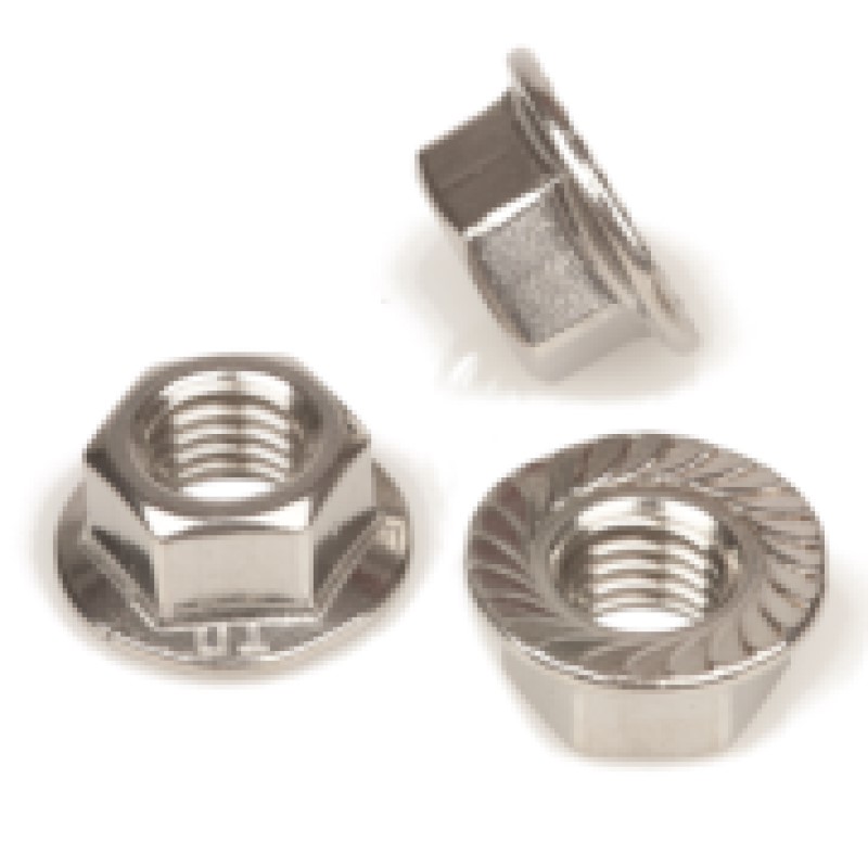 DADI M 8 FLANGIATI ZIGRINATI DIN 6923  INOX A2