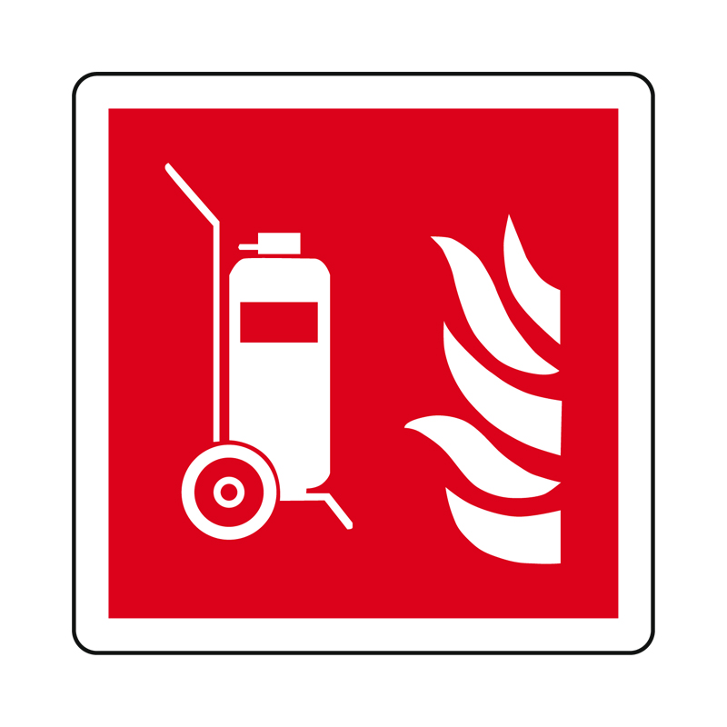 ESTINTORE CARRELLATO CARTELLO ALLUMINIO 230X230 ANTINCENDIO