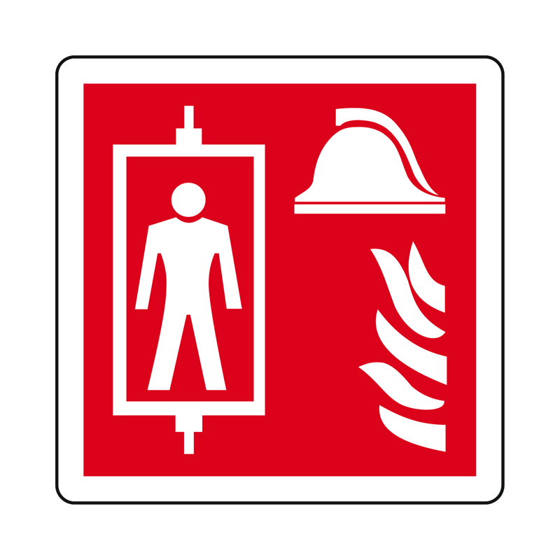 ASCENSORE DI SOCCORSO AD USO VVF CARTELLO ALLUMINIO 230X230 ANTINCENDIO