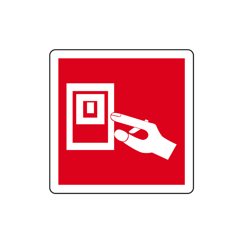 INTERRUTTORE ELETTRICO CARTELLO ADESIVO 125X125 ANTINCENDIO
