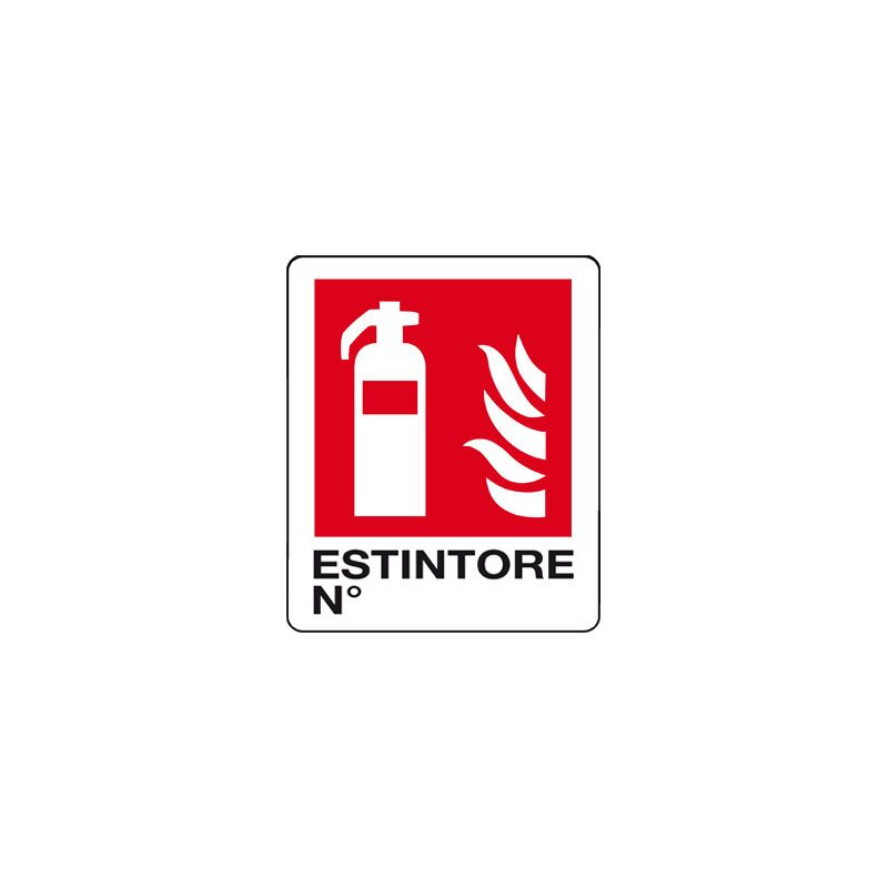 ESTINTORE N&deg; CARTELLO ALLUMINIO 100X120  ANTINCENDIO