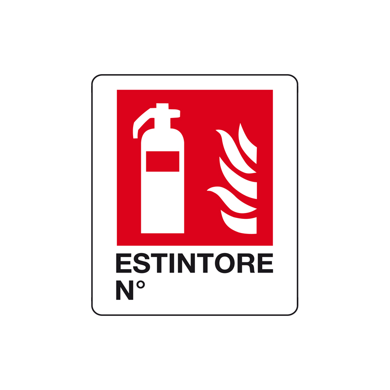 ESTINTORE N&deg; CARTELLO ALLUMINIO 150X175 ANTINCENDIO