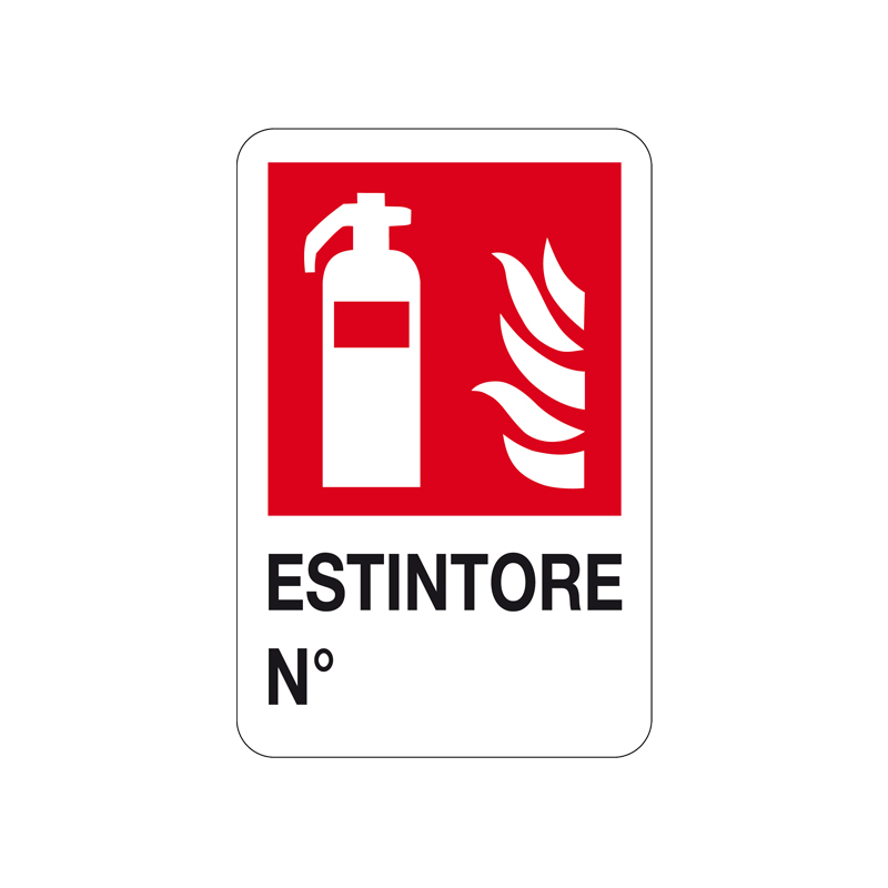 ESTINTORE N&deg; CARTELLO ALLUMINIO 200X300 ANTINCENDIO