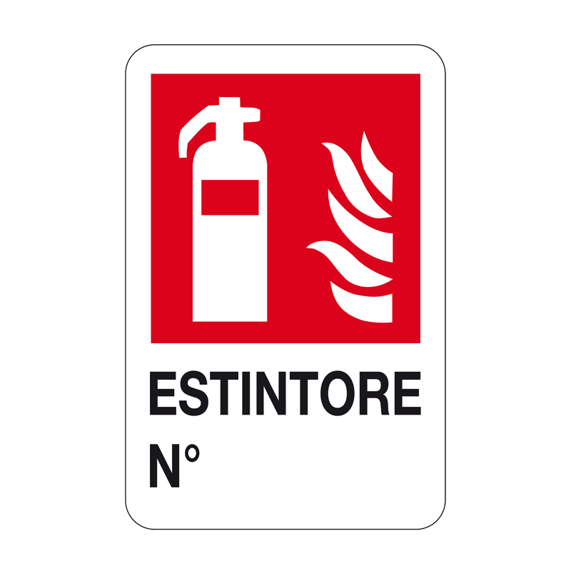 ESTINTORE N&deg; CARTELLO ALLUMINIO 330X500 ANTINCENDIO