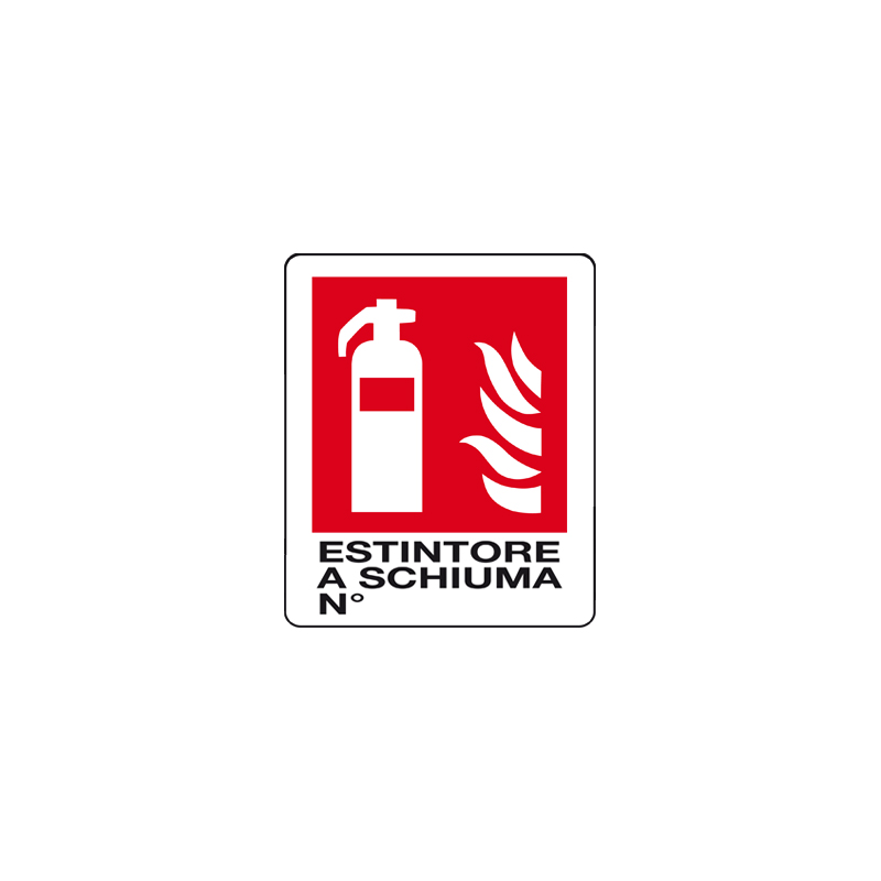 ESTINTORE A SCHIUMA N&deg; CARTELLO ALLUMINIO 100X120  ANTINCENDIO
