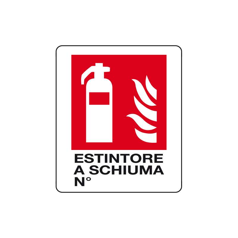 ESTINTORE A SCHIUMA N&deg; CARTELLO ALLUMINIO 150X175 ANTINCENDIO