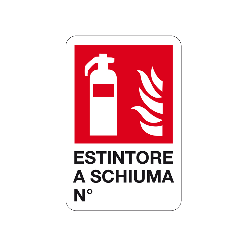 ESTINTORE A SCHIUMA N&deg; CARTELLO ALLUMINIO 200X300 ANTINCENDIO