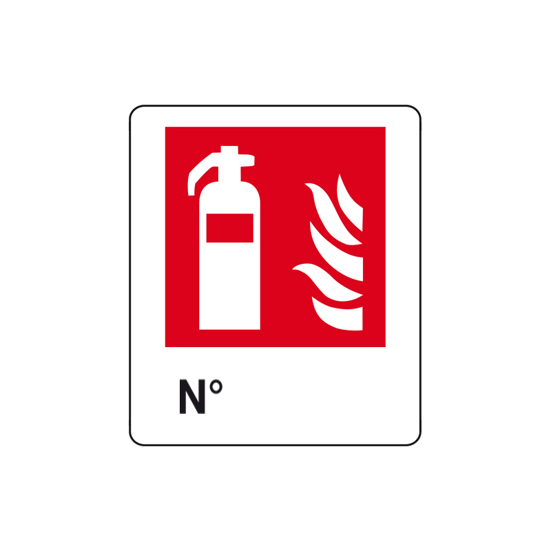 ESTINTORE NUMERO CARTELLO ALLUMINIO 150X175 ANTINCENDIO