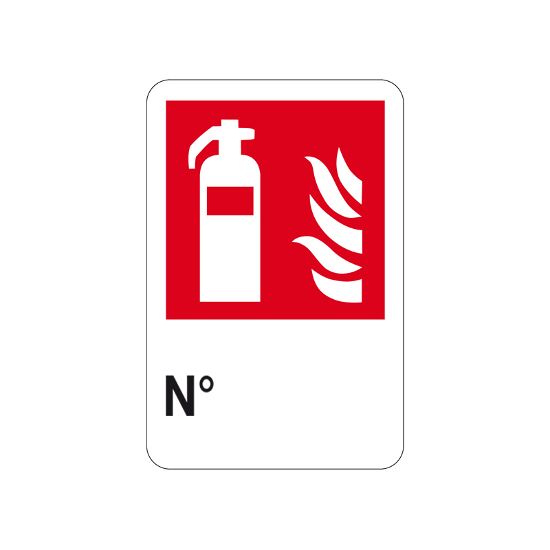 ESTINTORE NUMERO CARTELLO ALLUMINIO 200X300 ANTINCENDIO