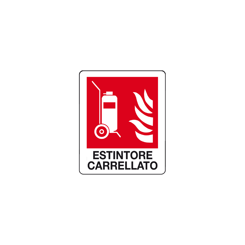 ESTINTORE CARRELLATO CARTELLO ALLUMINIO 100X120  ANTINCENDIO